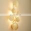 Postmodern Luxury Lotus Leaf LED Wall Light Fixture Copper Background Bedside Art Lotus Leaf Design LED Wall Lamps