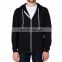 100% cotton zip up hoodies for men custom made printing plain black hoodie sweatshirt manufacturer