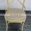 New design cross back gold chairs restaurant chair