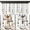 Modern Industrial Rain Drop Pendant Light Chandelier With Unique Glass Shade For Kitchen Island Living Room Bedroom Dining Room