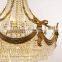 French Luxury Style Dining Room Home Decor Antique Gold Brass Led Crystal Chandelier Pendant