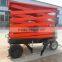 four-wheel mobile electric scissor man lift hydraulic elevator platform outdoor scissor lift work platform