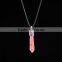 2016 Hot Semi-precious Yellow Jade Bullet Pendant Chain Necklace Women Jewelry SMJ0114