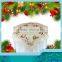 Christmas party table cloth with santon clause embroidery designs on red satin and bamboo fabric