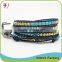 Wholesale Chinese Supplier Howlite Stone Mix Magnetic Bead Wrap Black Real Leather Bracelet