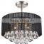 MX5140-BLACK 2015 new ceiling lamp fabric shade with crystal