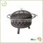 Heavy-duty construction 32'' wood or charcoal burning patio portable steel round fire pit outdoor