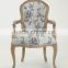French /European style Square Back Solid OAK Flower Fabric Arm chair/Ding chair/Living Leisure chair(CH-859-Oak)