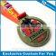 Antique silver plated 3d zinc alloy medal with custom ribbon