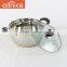 New Arrival 20/22cm 555 201 non-magnetic stainless steel stock pot with glass lid for kitchen brewing stockpot