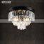 Small Glass Ceiling Light Round Black Ceiling Light Fixture MD83044