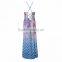 Sexy straps details bohemia print maxi summer dress for women
