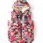 Latest design printed wholesale Ladies sleeveless hoodie jacket