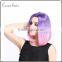 high temperature synthetic hair wig lace front ombre purple to pink wig for young lady                        
                                                Quality Choice