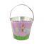 Small Christmas round tin ice bucket with handle