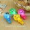 Smiling Plastic Whistle Keychain, Electric Pocket Whistle With LED Light