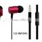 flat cable metal earphone with mic factory