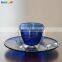 Unique Manufacturer Mouthblown Borosilicate Color Double Wall Espresso Glass Cup With Saucer