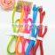 Colourful Flat Noodle Micro USB Data Sync Charging Cables For smartphone