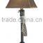 wholesale metal floor lamp with double switch and beige fabric lamp shade for home lighting