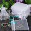 In Stock White Christamas Wedding Drawable Organza Gift Bags Pouches