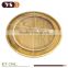 Round wooden serving tray for hotel