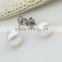 Freshwater pearl earring 7-7.5mm AA perfect round silver pearl earring