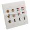 5 X RCA 3 X HDMI 4 X Speaker Female To Female Wall Plate Support Customization