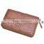 custom made luxury exotice leather crocodile skin men clutch wallet bag with zipper brown wholesale