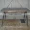 Rustic Wood / Iron Base Factory Dining Table , Metal Dining Table
