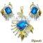 Blue Topaz Pendant Sets, Bridal pendant Sets, Diamond Jewelry