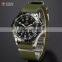 Shark Army Mens Army Green Nylon Quartz Military Sport Analog Watch