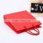 Biodegradable promation red custom made paper bags packaging bags with cotton handle