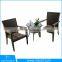 Factory Bottom Price 3-Piece Wicker Rattan Furniture Set With Cushions