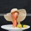 Fashion Golden Egghead Female Mannequin Head Fiberglass Display For Cap