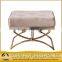 white velvet leisure chair with bent rose golden stainless steel base