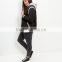 Plus Size Clothing Manufacturer Wholesale Black Stripe Trim Bomber Varsity jacket Plus Size