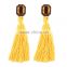 Bohemian jewelry big crystal gems with tassel drop earrings for women