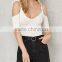 Comfy 2017 wholesale Cuffed Denim/girls ruffle shorts