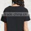 2017 Women Short Sleeve Fashion Cotton Numbers Printed Tshirt Hem Curling OEM Service