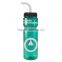 USA Made 28 oz Transparent Sports Bottle With Straw Lid - BPA/BPS-free, FDA compliant and comes with your logo