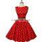 Summer Floral Print Retro Vintage 50s Polka Dot Casual Party Rockabilly Dress