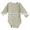 Wholesale 100% Organic Cotton Baby Romper Solid Strip Pattern Baby Newborn Bodysuit