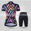 BEROY geometrical short sleeve garment cycling sets for ladies,specialized indoor cycling bike clothes
