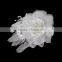 White Feather Clear Rhinestone Gauze Bride Headdress Flower