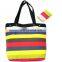 2015 Colorful Stripe Pattern Top Quality Canvas Bag Set