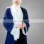New Style Fashionable OEM Muslim Women Long Overcoat Navy Blue Open Front Abaya Kimono Ethnic Lace Cardigan