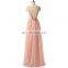 Sexy Backless Pink Chiffon Evening Dresses Long 2017 Fast Shipping Pleats A-line Spaghetti Strap Prom Dress Bridesmaid Dresses