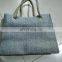 High Quality Grey Color Linen Personalized Office Ladies Bag Woman Shoulder Bag