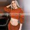 Women Causal clothing Custom Logo 2 two pieces Oversize Crop Sweatshirt and Jogger Sets for Ladies